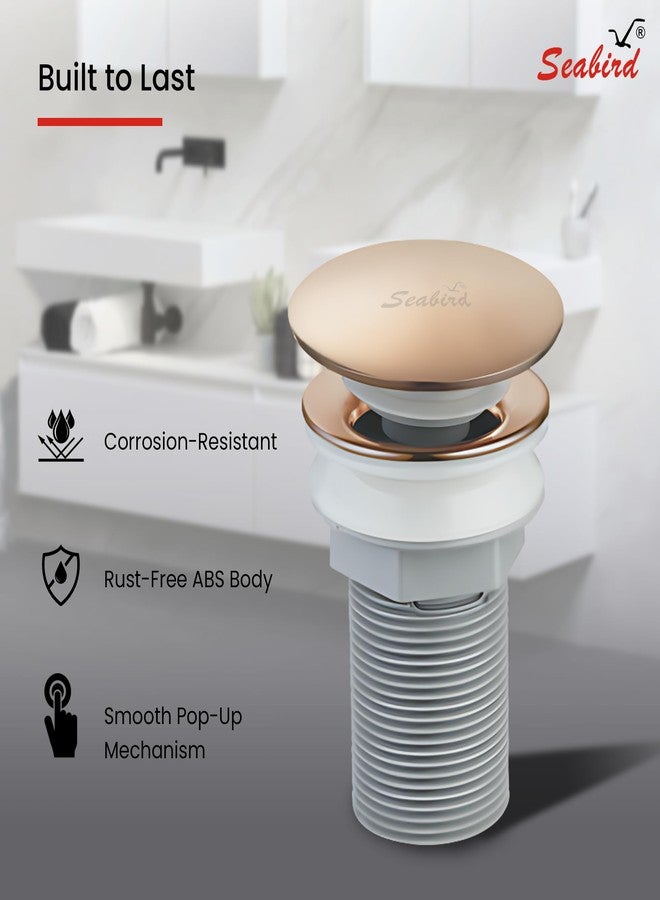 SEABIRD Pop-up Waste Coupling 3" SS 304 Stainless Steel with ABS Body | Rose Gold Finish Basin Drain Stopper | Durable & Easy Install Bathroom & Kitchen Sink Drain - Image 4